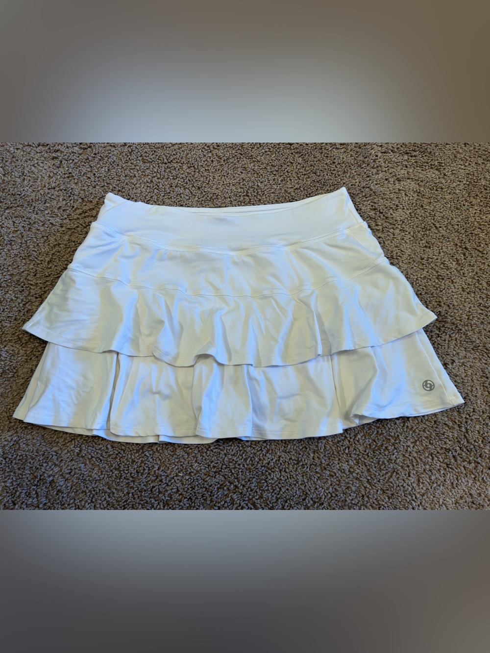 Lija White Tiered Athletic Skort